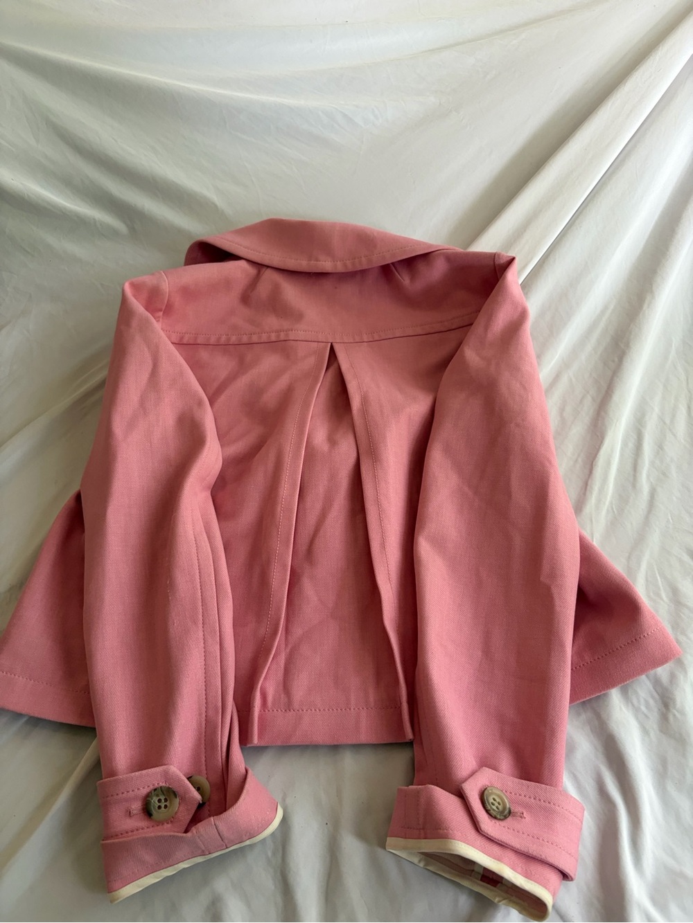 Ann Taylor Pink Cropped Double-Breasted Blazer Size 6 - Picture 9 of 10